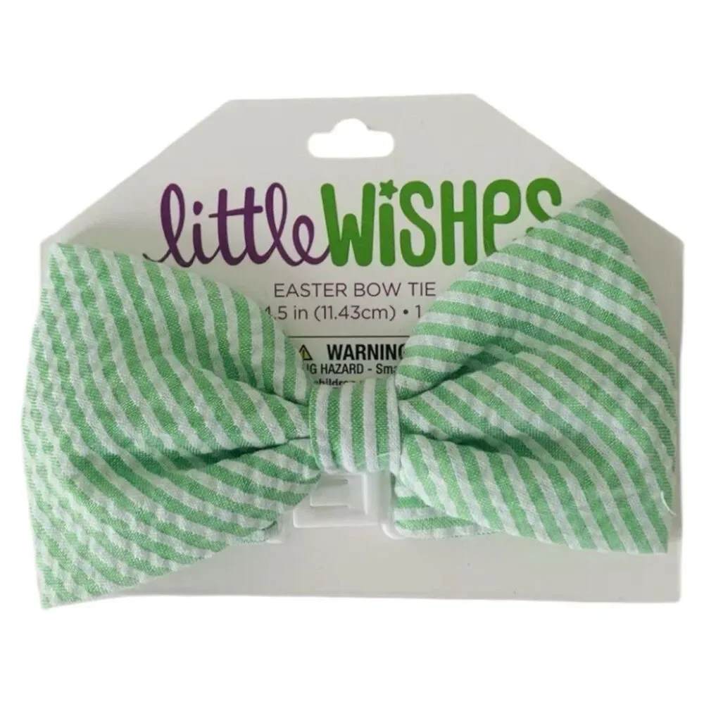 3x Little Wishes Boys Toddler Stripped BlueGreenGray Easter Bow Tie for 4 and Up